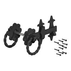 8'' Ornamental Ring Gate Latch, Black